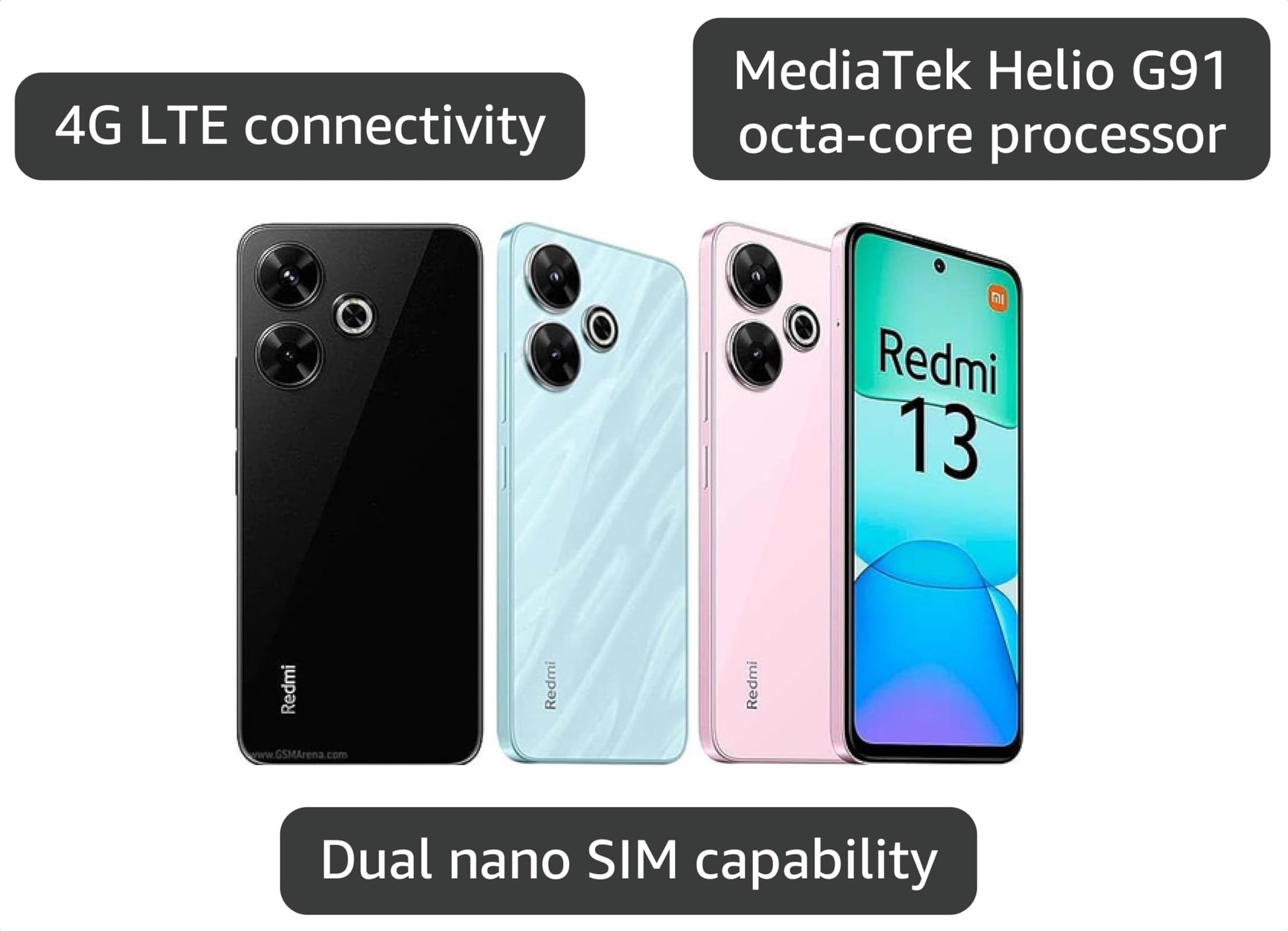 Amazon.com: Xiaomi Redmi 13 4G LTE (256GB + 8GB) Factory Unlocked