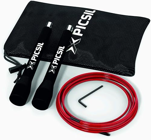 Miniatura 7 de PICSIL - Cuerda de saltar profesional  Rodamientos dobles para mayor velocidad  Ajustable y ergonómica  Ideal para fitness, boxeo, artes marciales