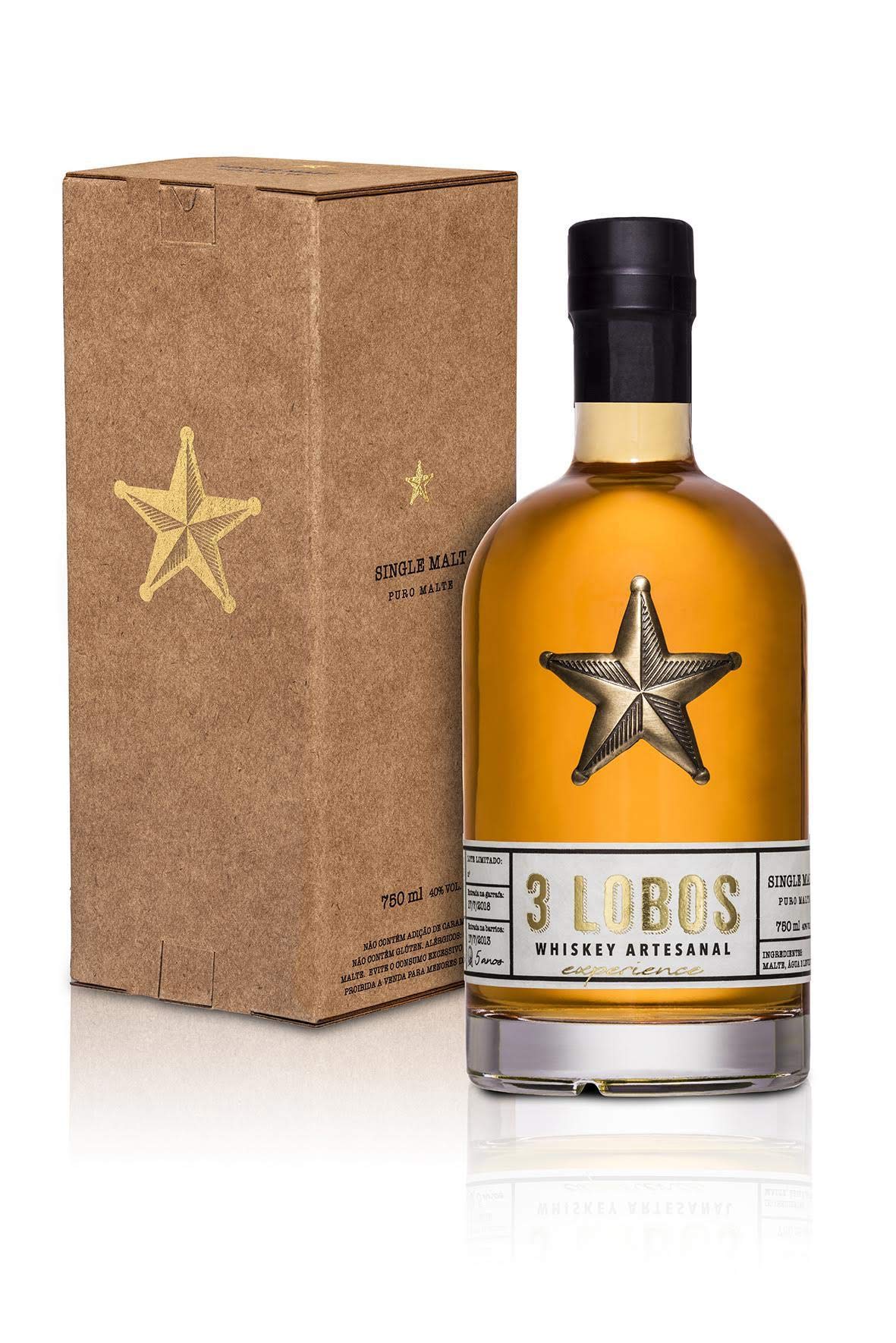 Whiskey 3 Lobos Cervejaria Backer Sabor Single Malt 750 ml