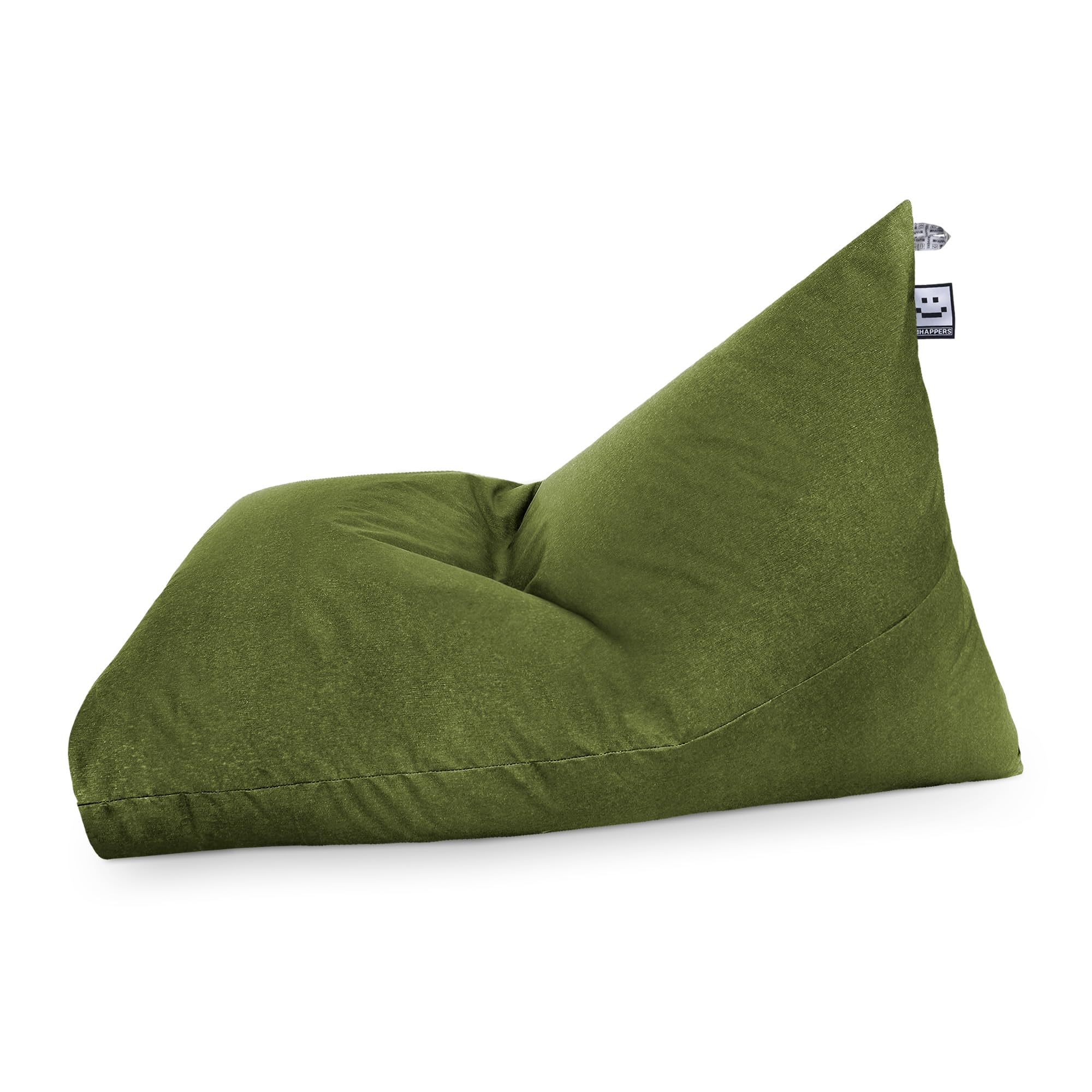 HAPPERS Pouf pyramide XL Naylim mat vert pour extérieur avec rembourrage inclus