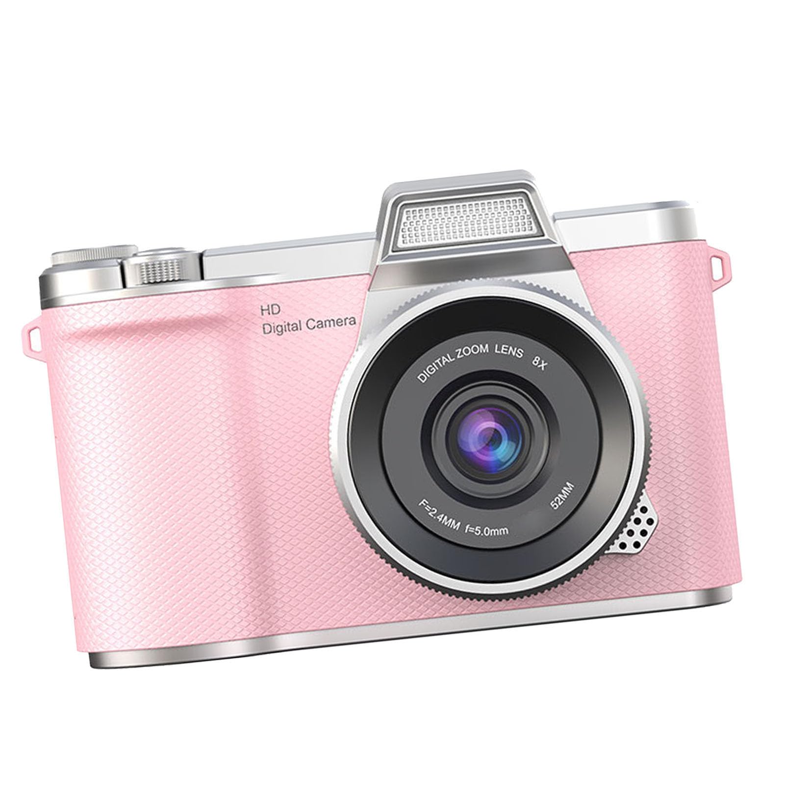 Focket Fotocamera Digitale, Fotocamera Mirrorless da 48 MP 1080P Schermo Flip da 2,4 Pollici Zoom Digitale 8x per Vlogging, Compatta con Messa a Fuoco Automatica Antivibrazione per