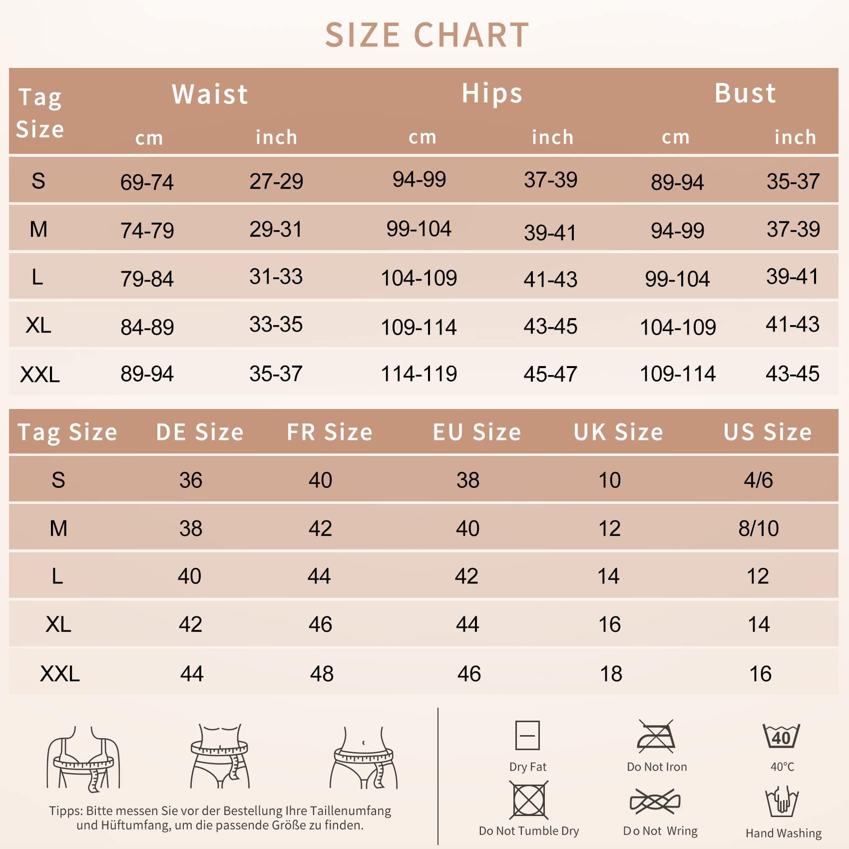 Joyshaper Figurformujący Body Damski Tanga Mocno Wyciągające Talię Formujące Body Bielizna z Haftkami Modelujący Bodysuit, Be?owy-1, XL