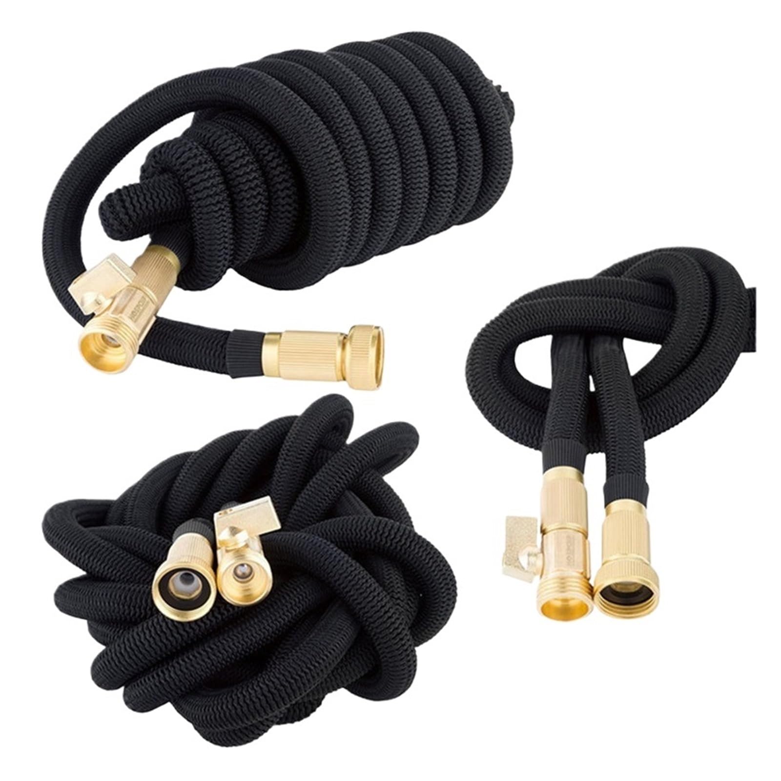 Juego de mangueras de jardín extensibles Manguera de jardín Manguera de jardín flexible expandible Conector de latón 3/4 Manguera de lavado de autos de alta presión Juego de pistola rociadora(100ft-30
