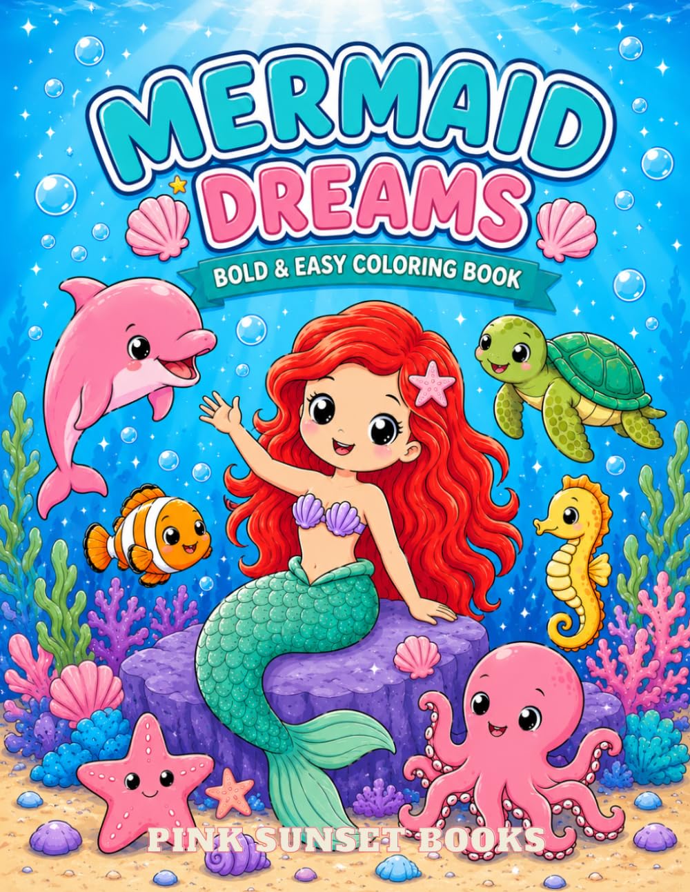 MERMAID DREAMS: BOLD AND EASY COLORING BOOK