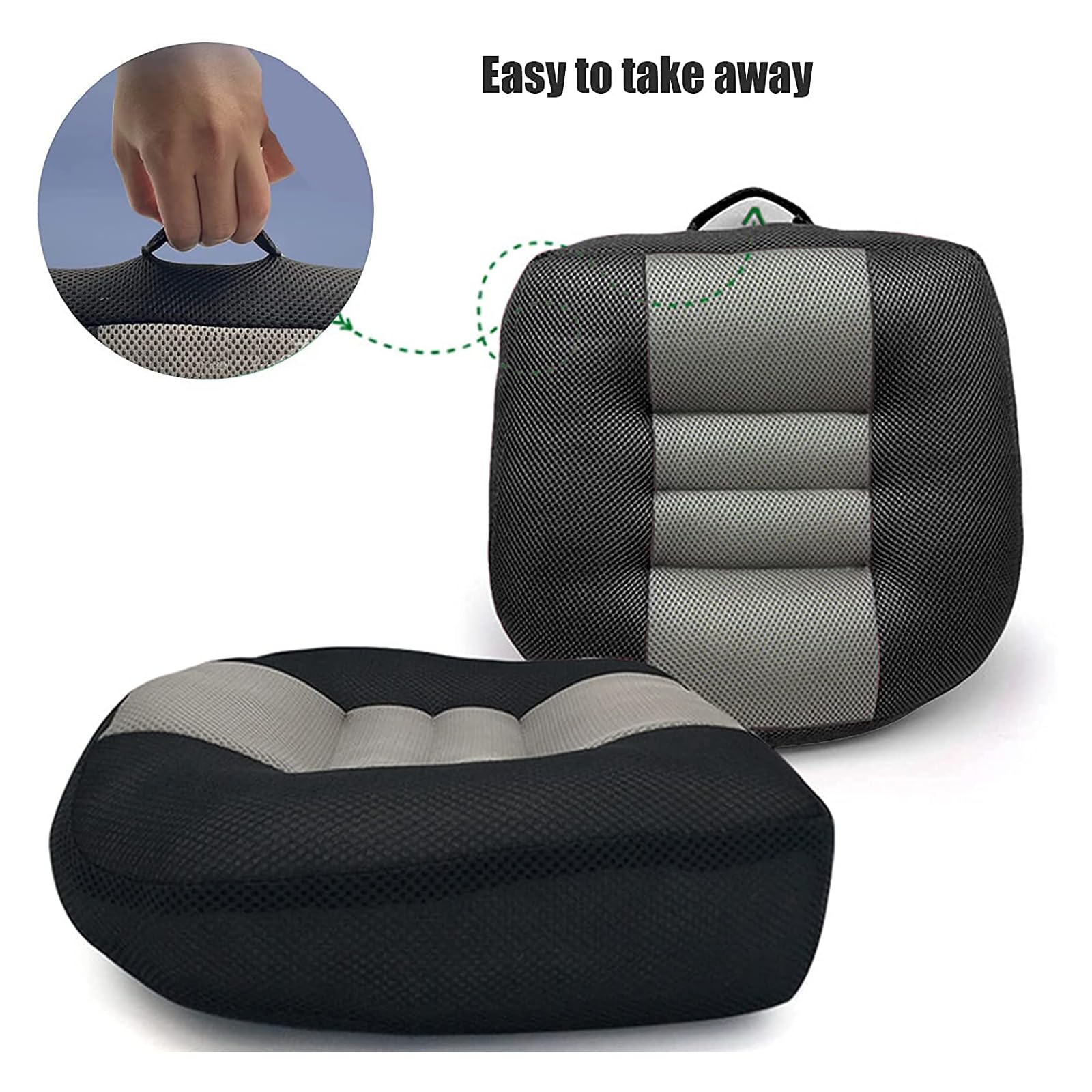 Cojín Elevador De Asiento De Automóvil para Adultos, Cojín De Postura, Malla Transpirable Portátil, Ideal para Oficina, Hogar, Cojines De Asiento con Elevación En Ángulo,B