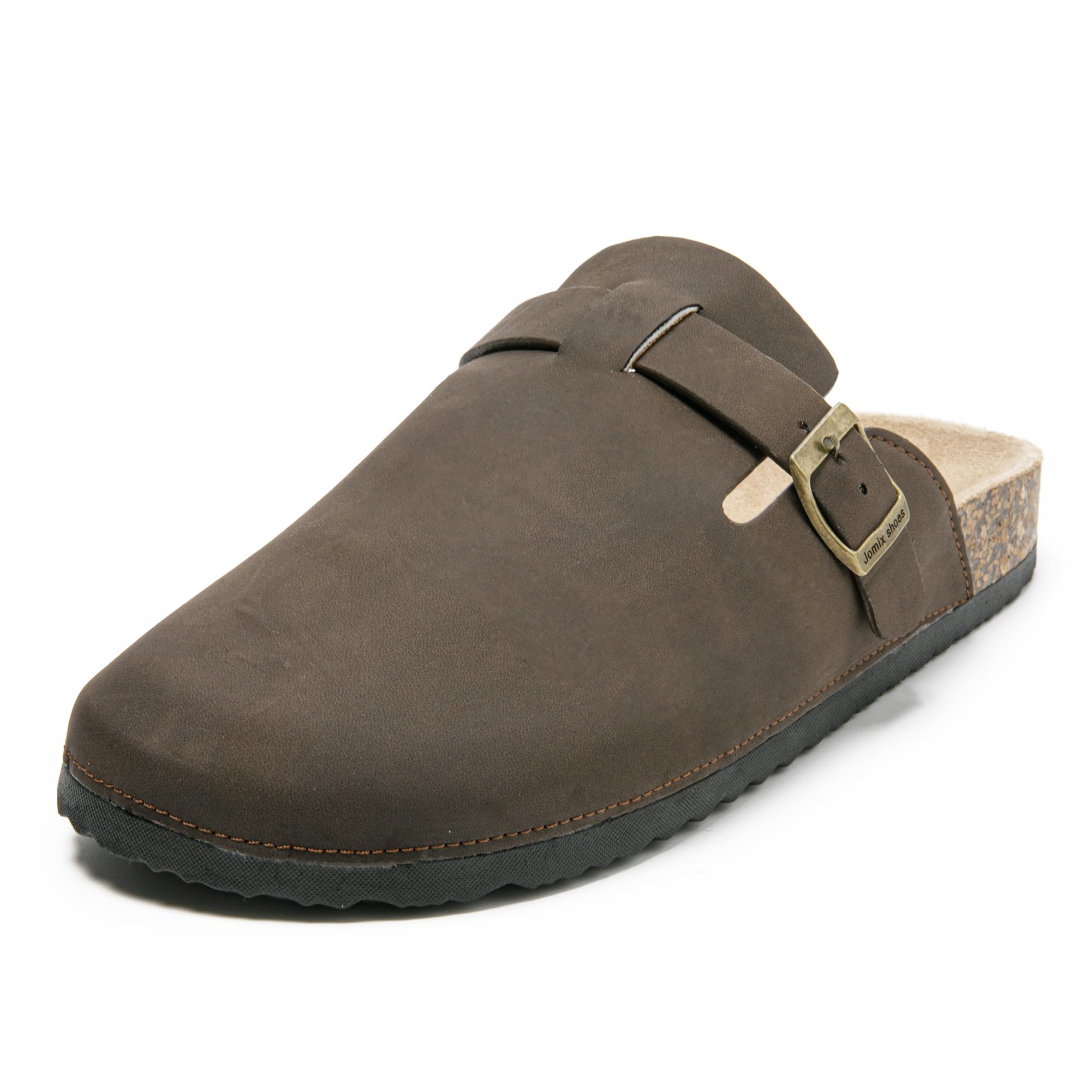 JOMIX Zuecos Hombre con Hebilla Elegante Zapatillas Casa Calzado con Suela de Corcho Ligero, Flexible y Cómodo