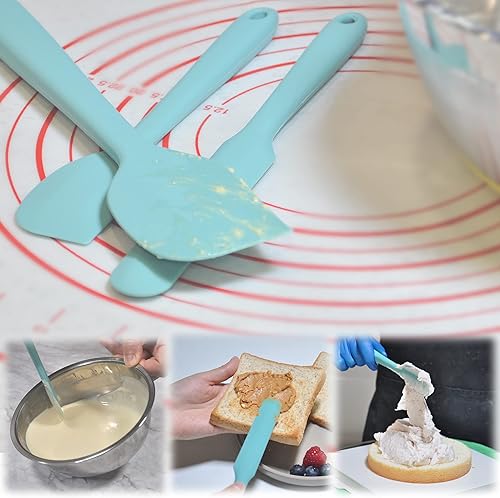 Miniatura 5 de Juego de espátulas de silicona con núcleo de acero inoxidable, utensilios de cocina antiadherentes, espátulas de silicona para hornear y mezclar