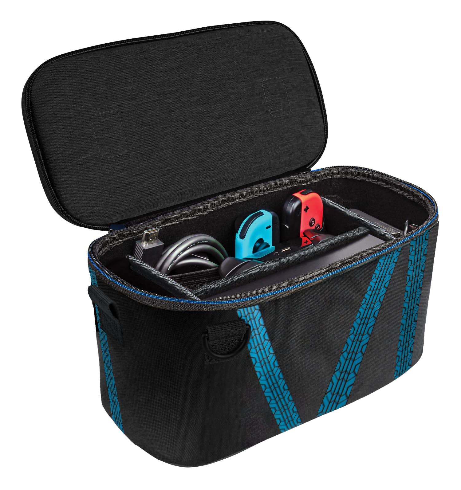 PDP Custodia da viaggio GLOW Mario Kart Dritf Overnight Case Nintendo Switch, Kart Drift, Nero e blu
