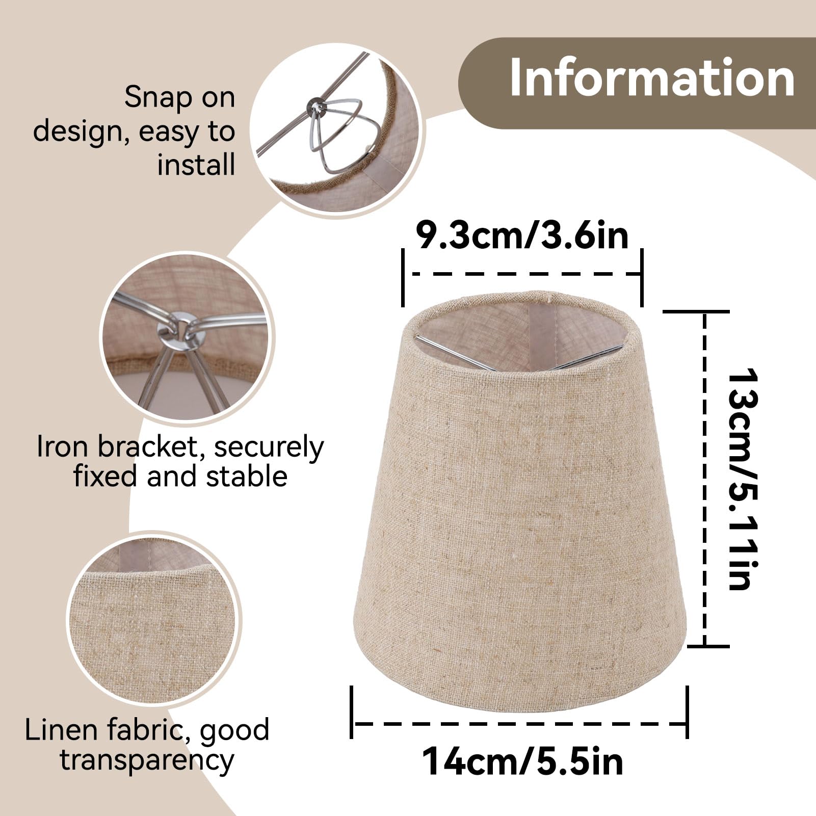 6 Pièces Petit Abat-Jour À Clipser Sur L'ampoule, Abat-Jour Pour Lampes De Table Lampe 3.7×5.1×5.5in Mini Abat-Jours Baril Remplacement Abat Jours Abatjour Lampe De Chevet Pour Lustre De Table
