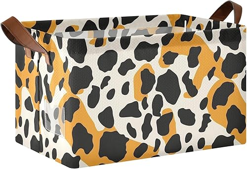 KLL Black and Oringe Storage Basket Home Organizers with Handles Sturdy Closet Organizer for Shelves Drawers Desktop Closet Playroom Classroom