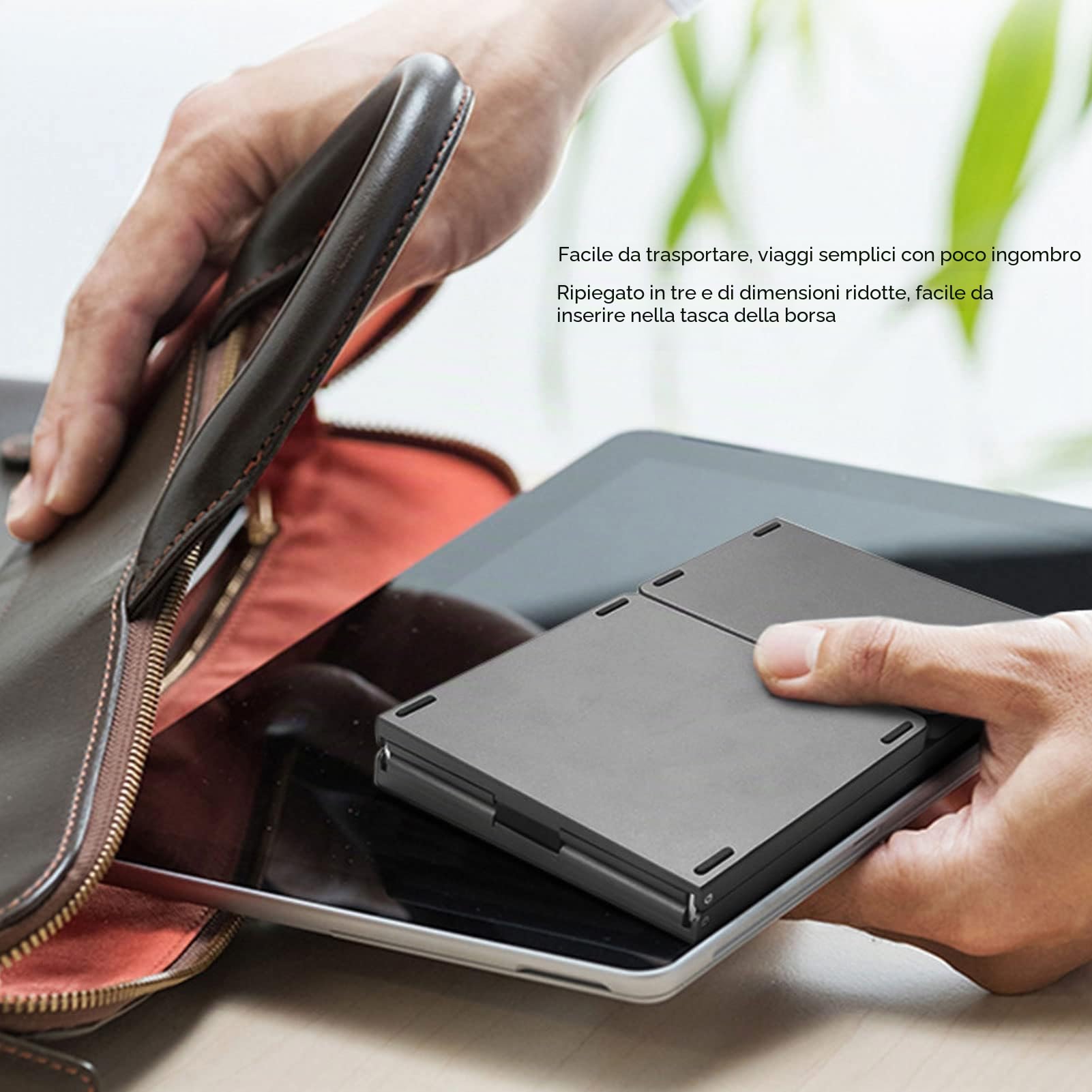 Bewinner Tastiera Bluetooth Pieghevole, Tastiera Wireless Portatile Pieghevole con Touchpad, Tastiera Wireless BT Ricaricabile Tramite USB per Tablet Smartphone Android Windows