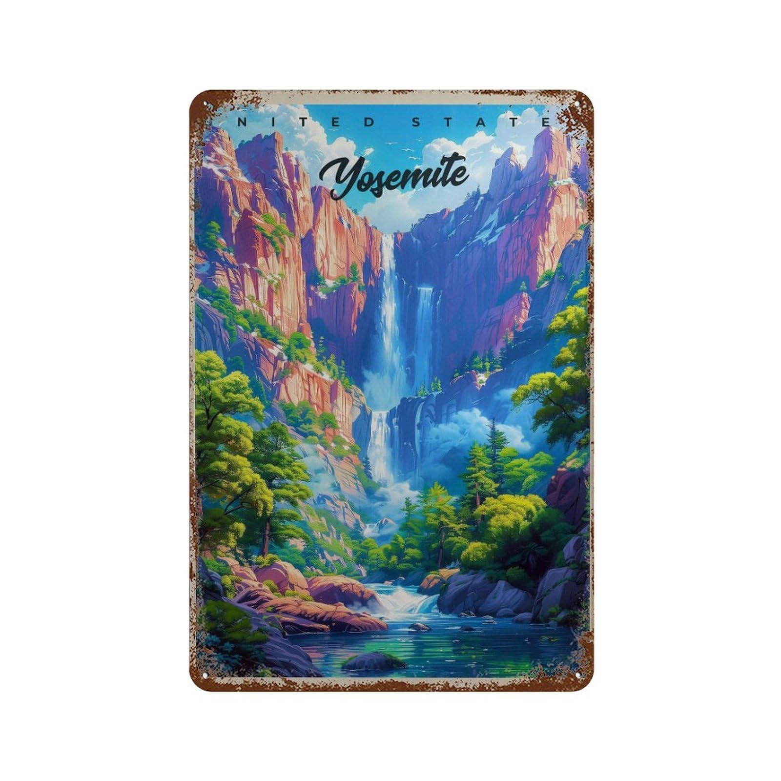 xiaoxiaoshen Yosemite Travel National Park Wall Decor Art Metal Tin Poster Modern Home Decor Art Home Bar Shop Decorations Vintage Sign 30x20cm