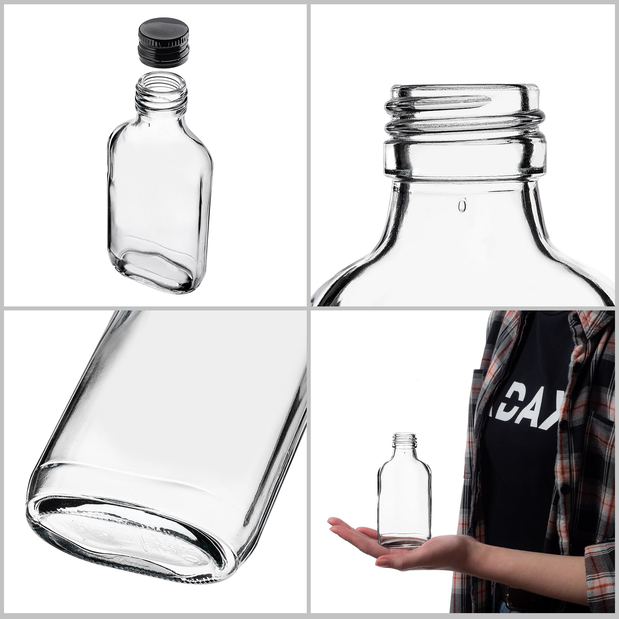 24 lege glazen flessen Mara 500ml incl. schroefdop, zilveren sapfles, likeurflessen