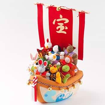 迎春飾り 十二支 鈴なり宝船 置物 高さ31cm ちりめん 正月飾り 71zrV2y1nnL._UF350,350_QL50_.jpg
