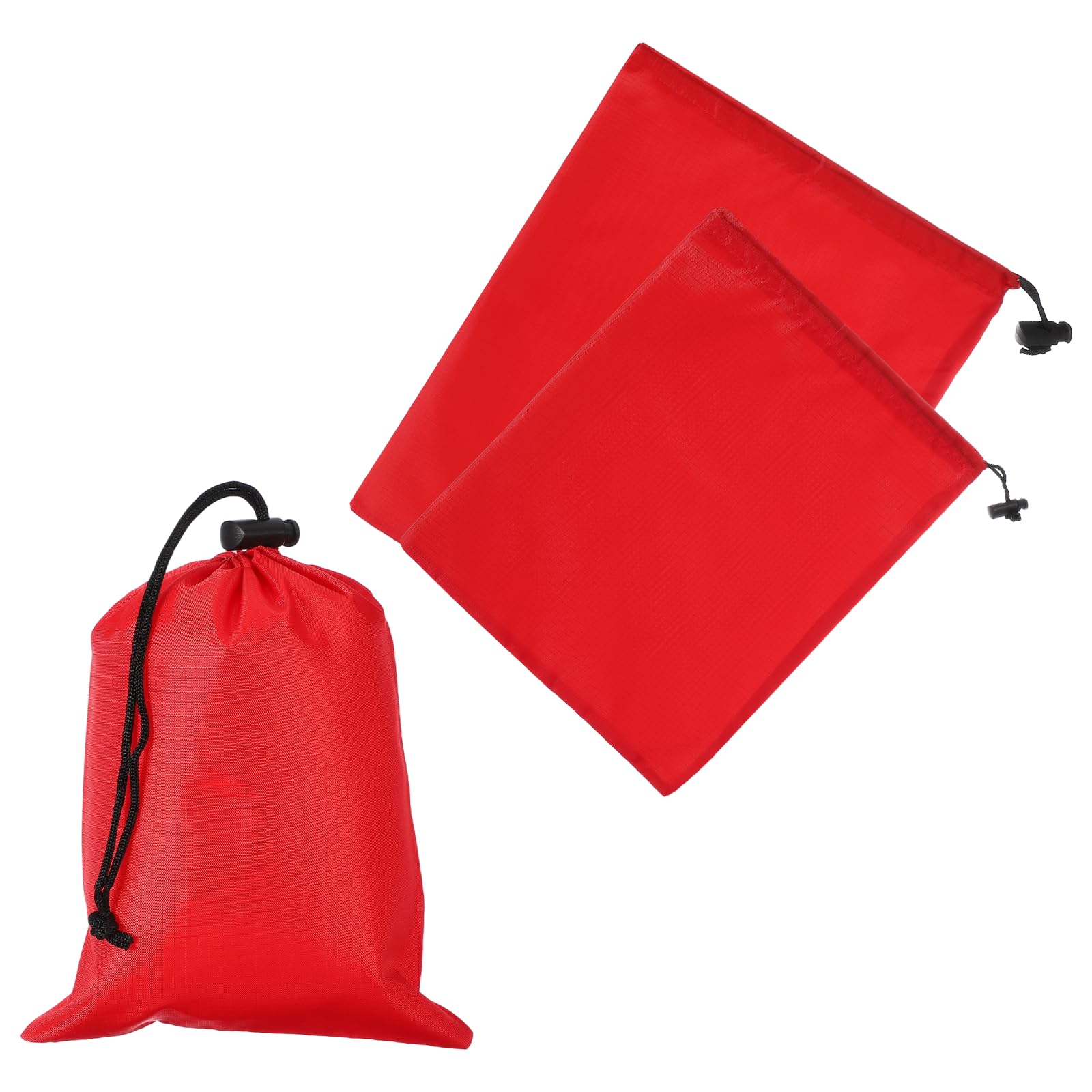 YELARXI Drawstring Bag with Toggle, Stuff Sack String Waterproof Travel Storage Bags Cinch Stuff Pouch 3 Size & 3 Pack & Red -Fitting for (Gym/Traveling/Hiking/Yoga/Office/Shoes)