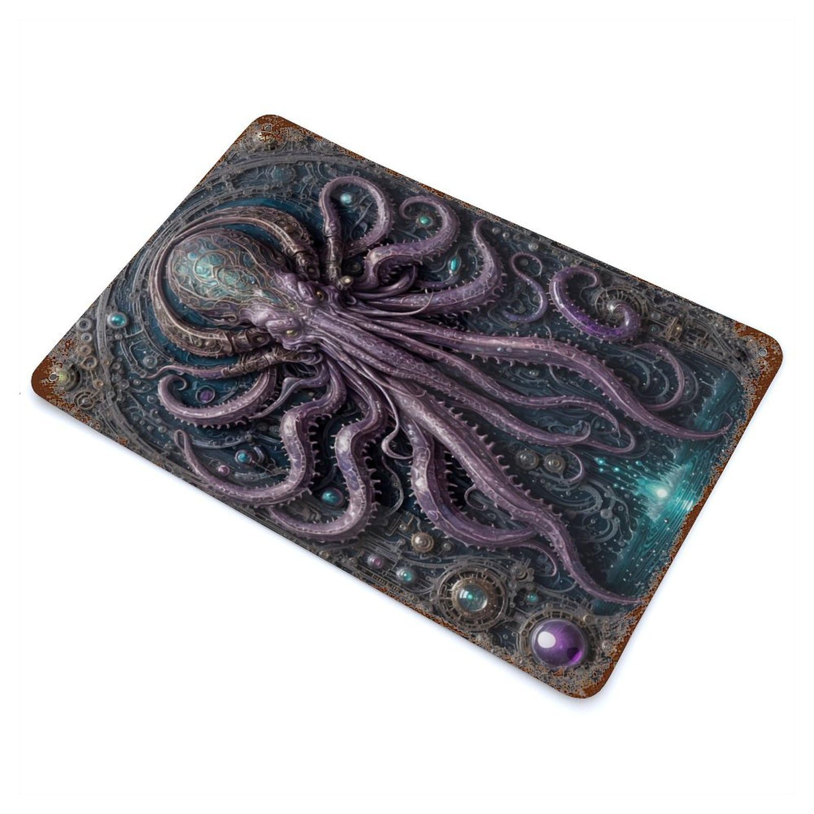 King Mythological Cthulhu Vintage Rust Metal Sign 11.8"x7.9", Shabby Chic Decor for Garage, Pub Or Kitchen