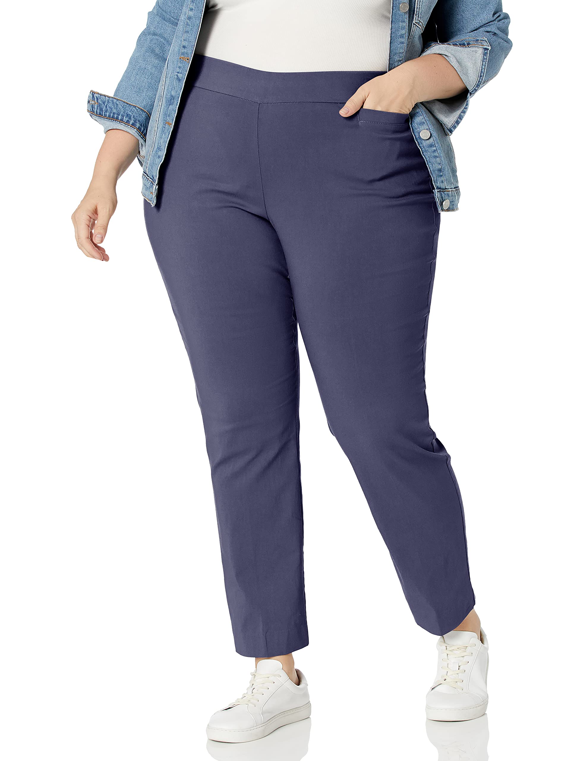 Briggs New YorkWomens Super Stretch Millennium Welt Pocket Pull on Career Pant (Average & Short & Tall Length)