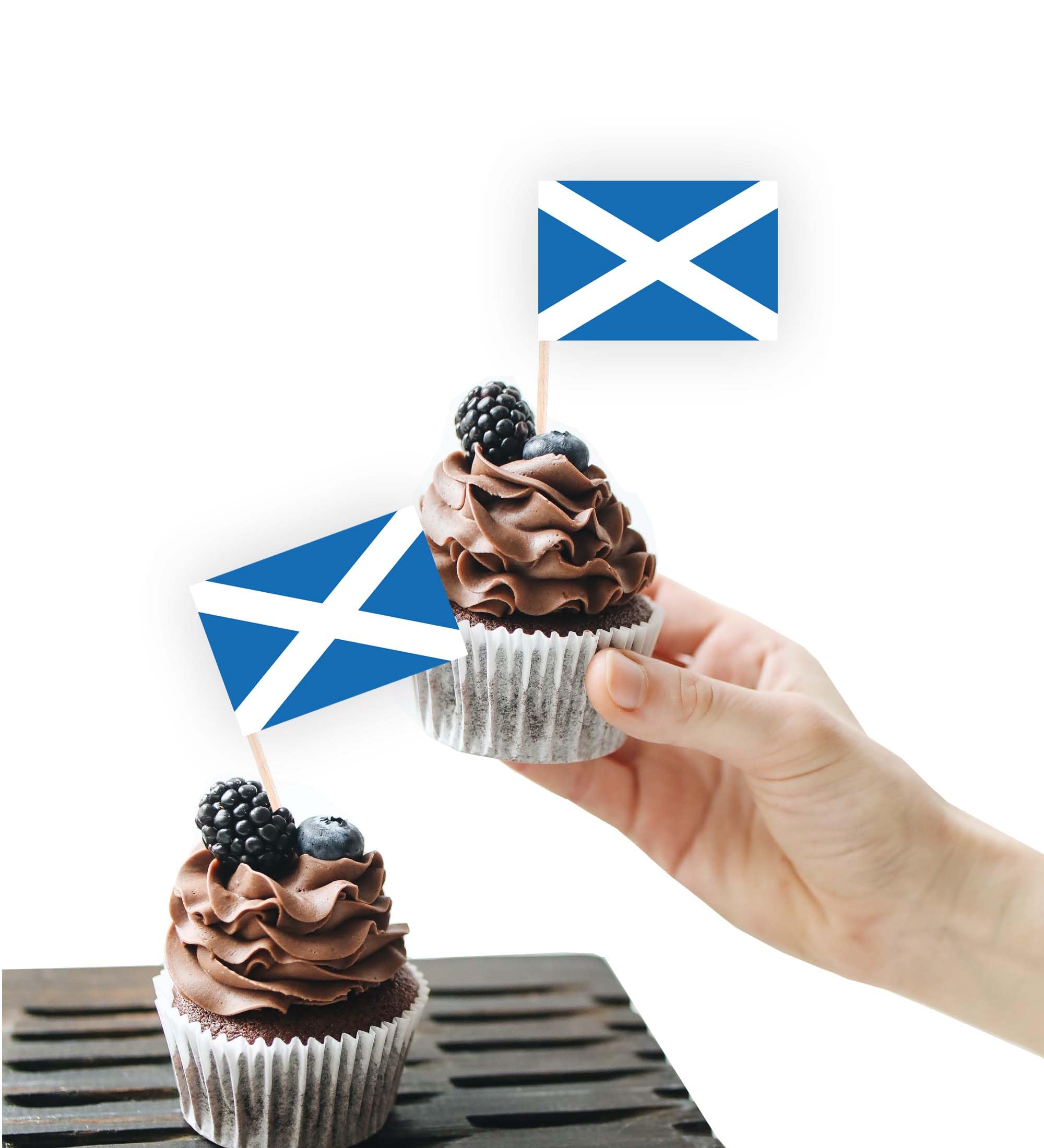 100PCS Scotland Flag Cake Topper,Scots Scottish Cupcake Stand For Party Decoration Supplies — image 1