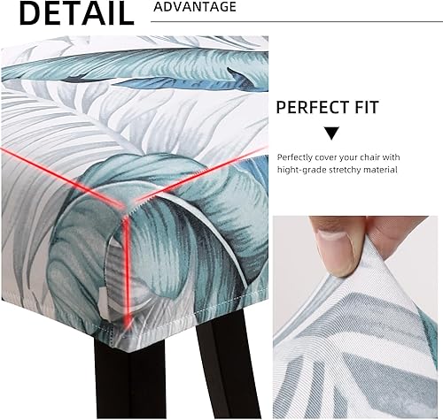 Vista 222 de YISUN Fundas para sillas de comedor, fundas elásticas de elastano para asiento de silla, extraíbles y lavables, fundas protectoras para sillas