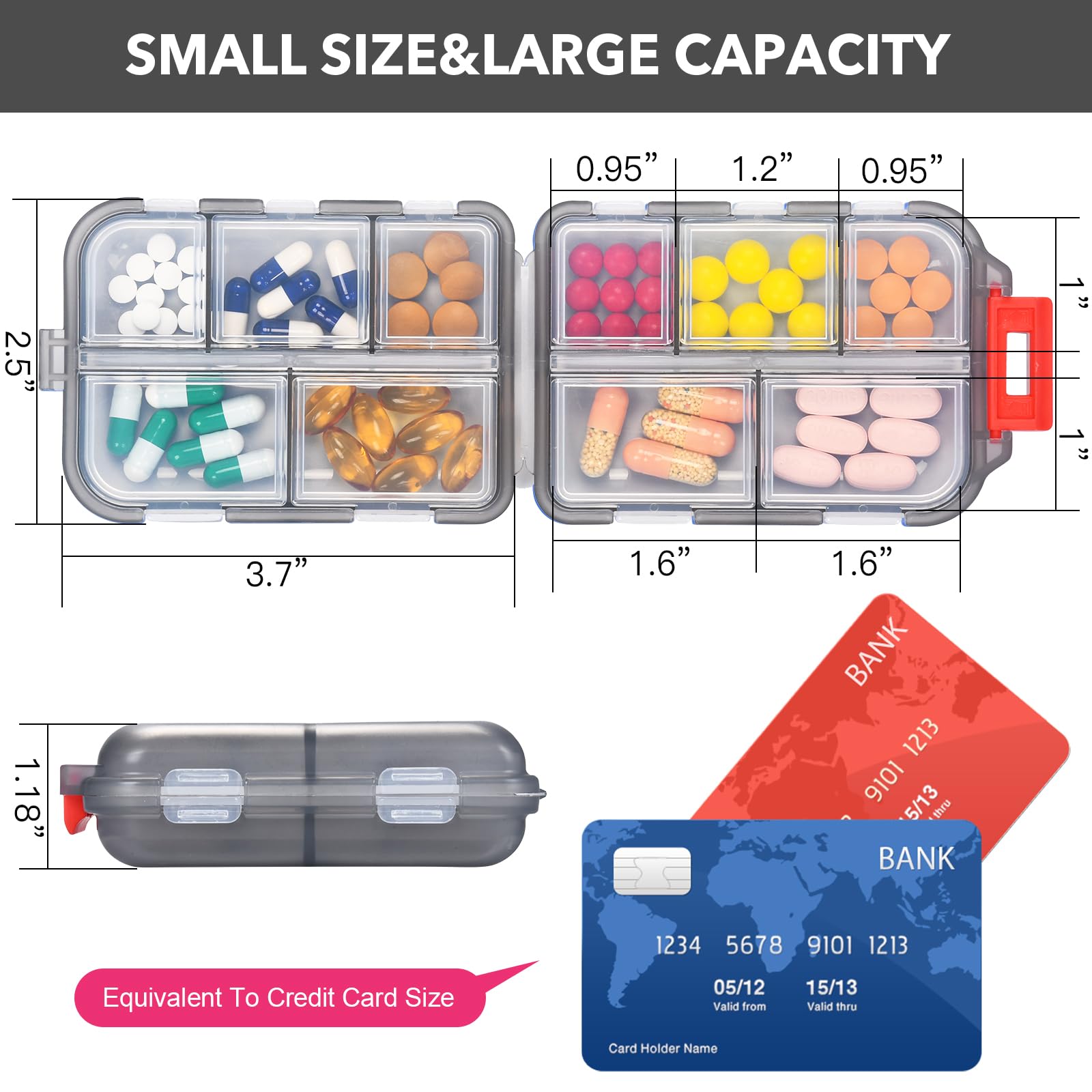Amazon.com: Travel Pill Organizer with 189 Medicine Labels, 10