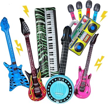 10pcs Inflatable Instruments Party Props Rock Star Balloon Set