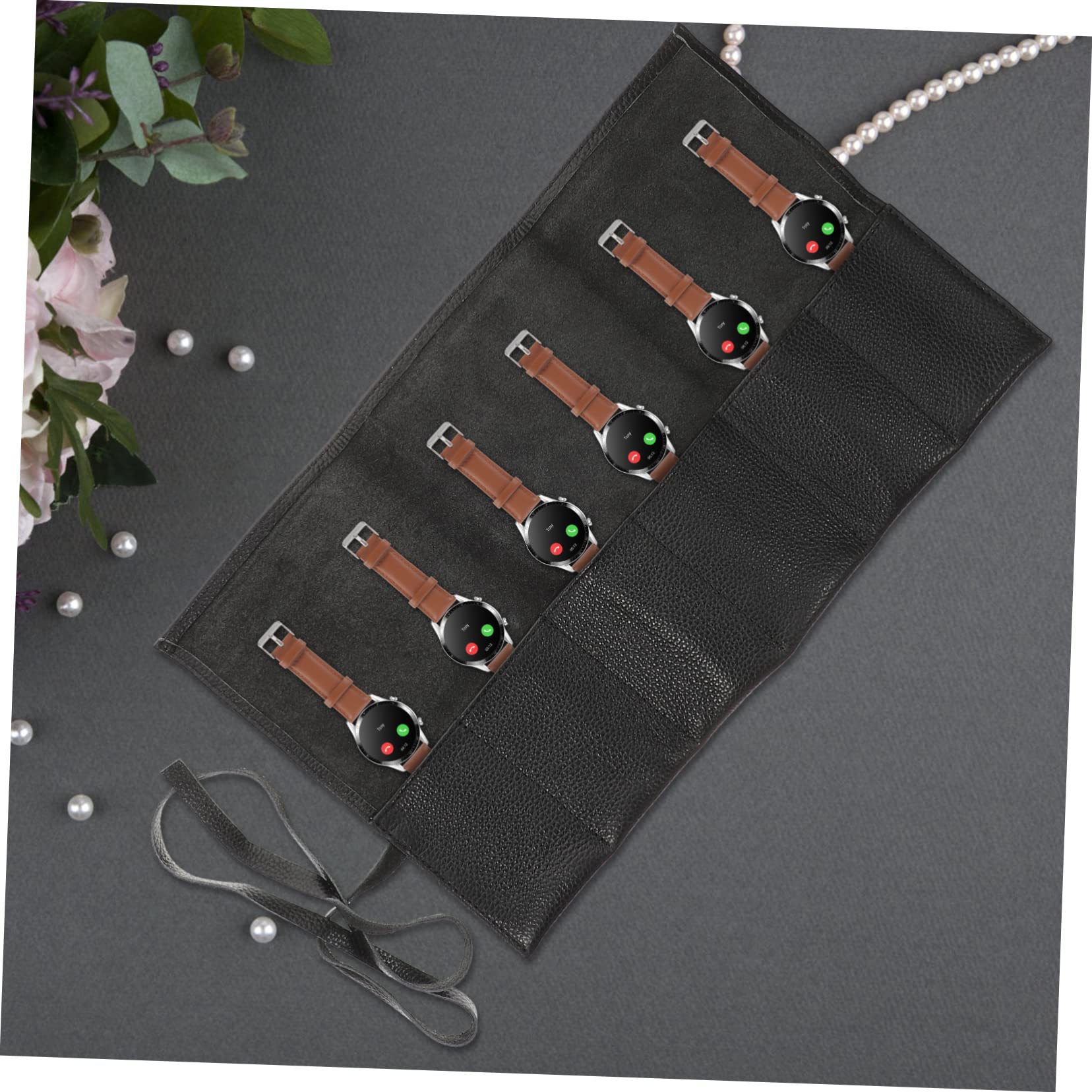 Homoyoyo Bolsa Portátil para Guardar Relojes, Negra y Compacta