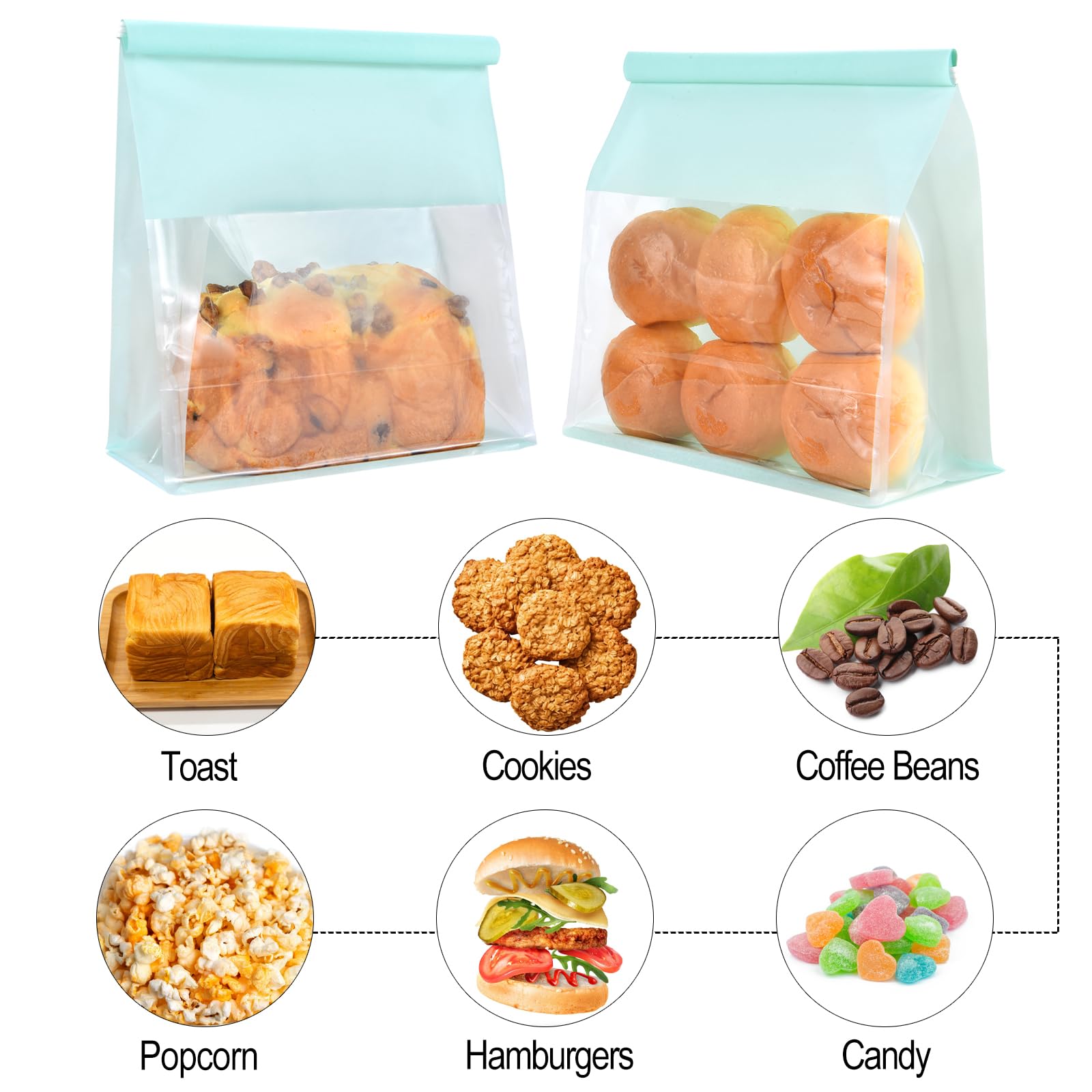 50 Brotbeutel Aus Kraftpapier – Mit Sichtfenster & Drahtverschluss – Für Hausgemachtes Brot, Kekse & Snacks – 27,9x10,9x22,1 Cm