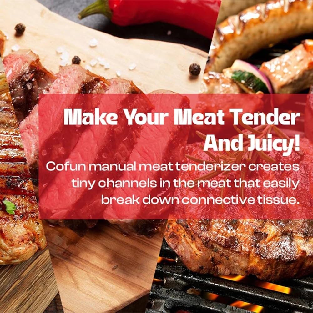 Batticarne manuale in acciaio inox, per bistecche, manzo, tacchino, pollo, maiale, efficiente strumento per la preparazione della carne
