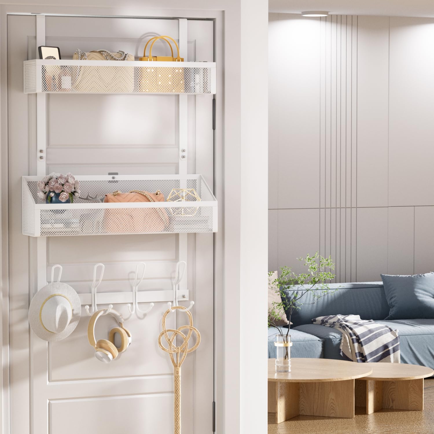 Amazon.com: Upesitom Over The Door Hooks Organizer with 12 Hooks, Over ...