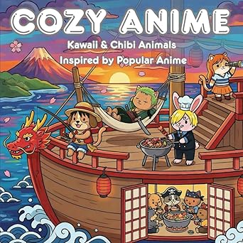 Cozy Anime Coloring Book: Kawaii & Chibi Animals Inspired by Anime