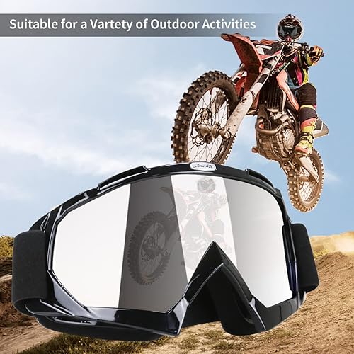 Miniatura 6 de JAMIEWIN - Gafas de motocross, gafas de cuatrimoto, UTV MX OTG, gafas para ciclismo, antirayos UV, resistentes a los arañazos, a prueba de polvo,