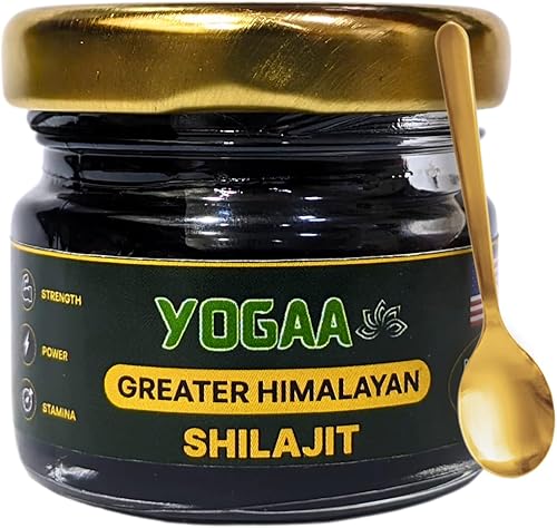 YOGAA Resina natural Shilajit pura del Himalaya  Potente suplemento mineral de trazas de ácido fúlvico  Apoya la vitalidad y la energía para
