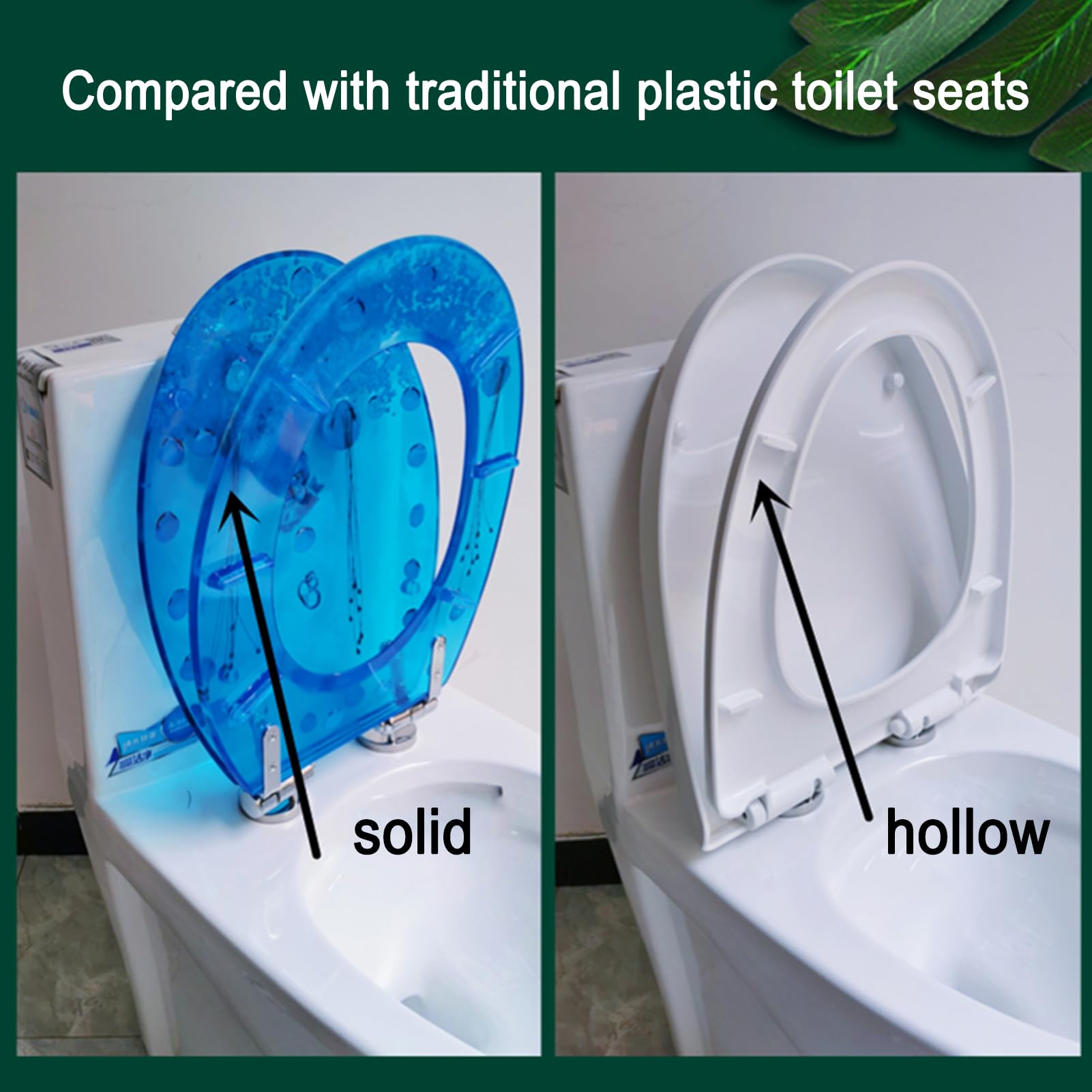 Buhelyc Toilettensitz aus Transparentem Harz, Integrierter Kleinkindersitz, Langsam Schließender Toilettensitz mit Release Quick, U/V/O-Typ