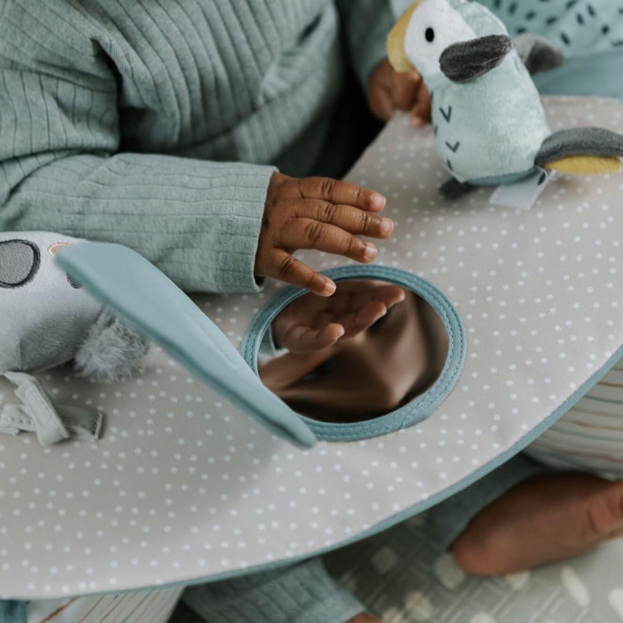 Nuby Seggiolino per Bambini, Animal Adventures Sit-Me-Up, Sedile Gonfiabile Sit & Play da Pavimento, Vassoio Rimovibile, Lavabile in Lavatrice, Adatto a Partire dai 6 Mesi