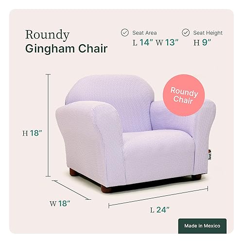 Miniatura 3 de Silla Gingham redondeada Keet, Lavanda