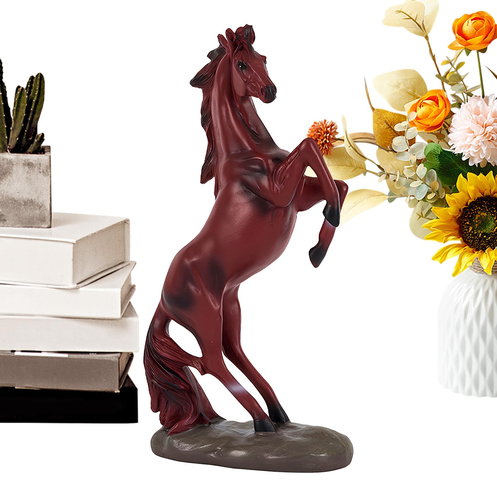 Statuette de bureau de l'année du cheval en édition rouge pour décoration de salon raffinée