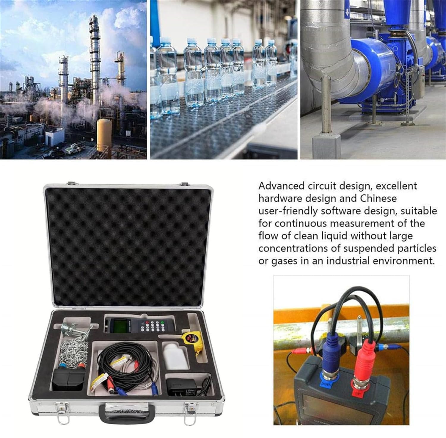 Medidor De Flujo Ultrasónico De Agua Portátil, Con Pantalla Lcd, Medidor De Flujo De Alta Precisión, Medidor De Flujo De Líquido De Mano,M2/DN50-700