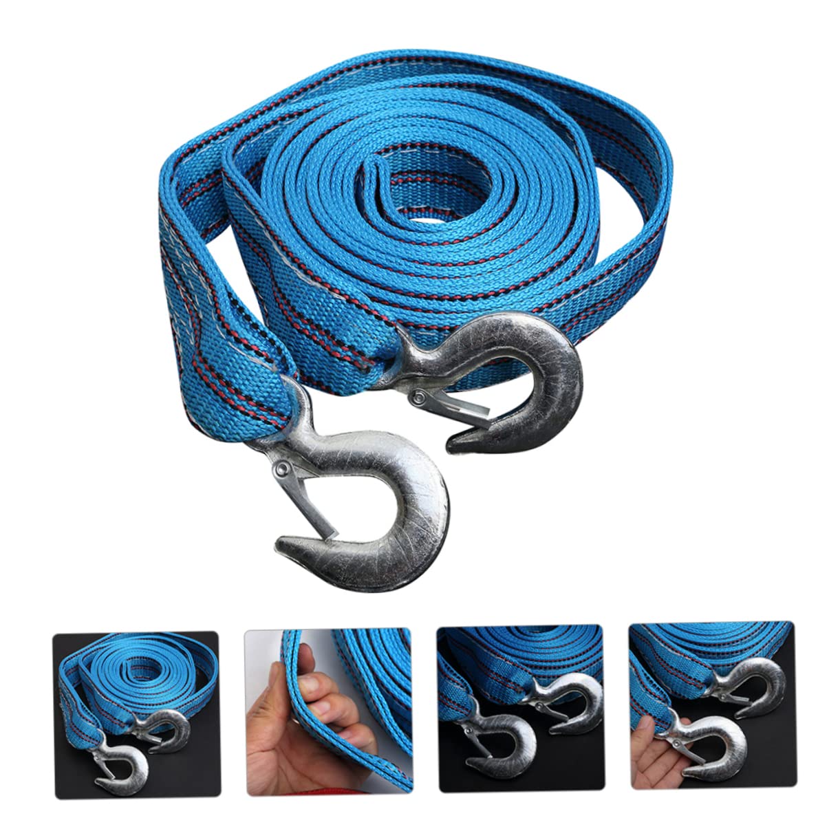 Mobestech 1pezzi Corda Di Traino Stabile e Resistente Gancio Per Emergenze e Campeggio Cinghia Di Trazione Pratica Per Auto e Veicoli Fuoristrada Capacità Tonnellate