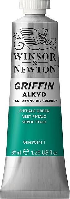 Winsor & Newton 1914522 Griffin 37ml Alkyd Fast Drying Oil Colour Tube - Phthalo Green