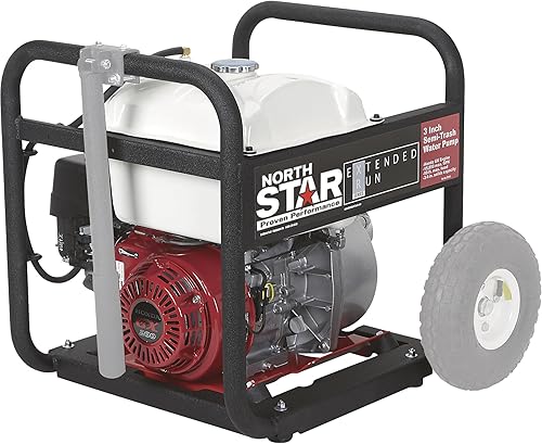 Miniatura 7 de NorthStar Bomba de semi-basura extendida - puertos de 3 pulgadas 15850 GPH capacidad de sólidos de 34 pulgadas motor Honda GX200 de 200 cc