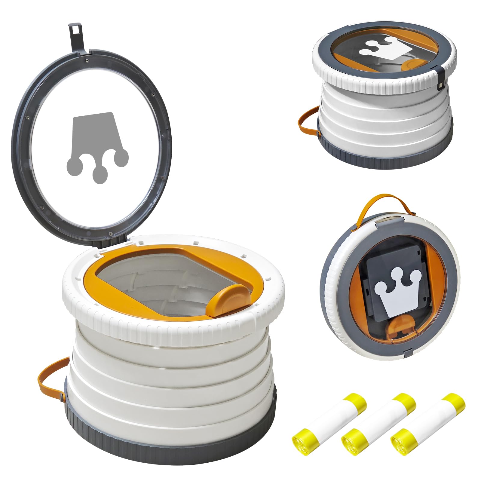 Pot d'entraînement portable amélioré avec assise ergonomique et 3 rouleaux de sacs