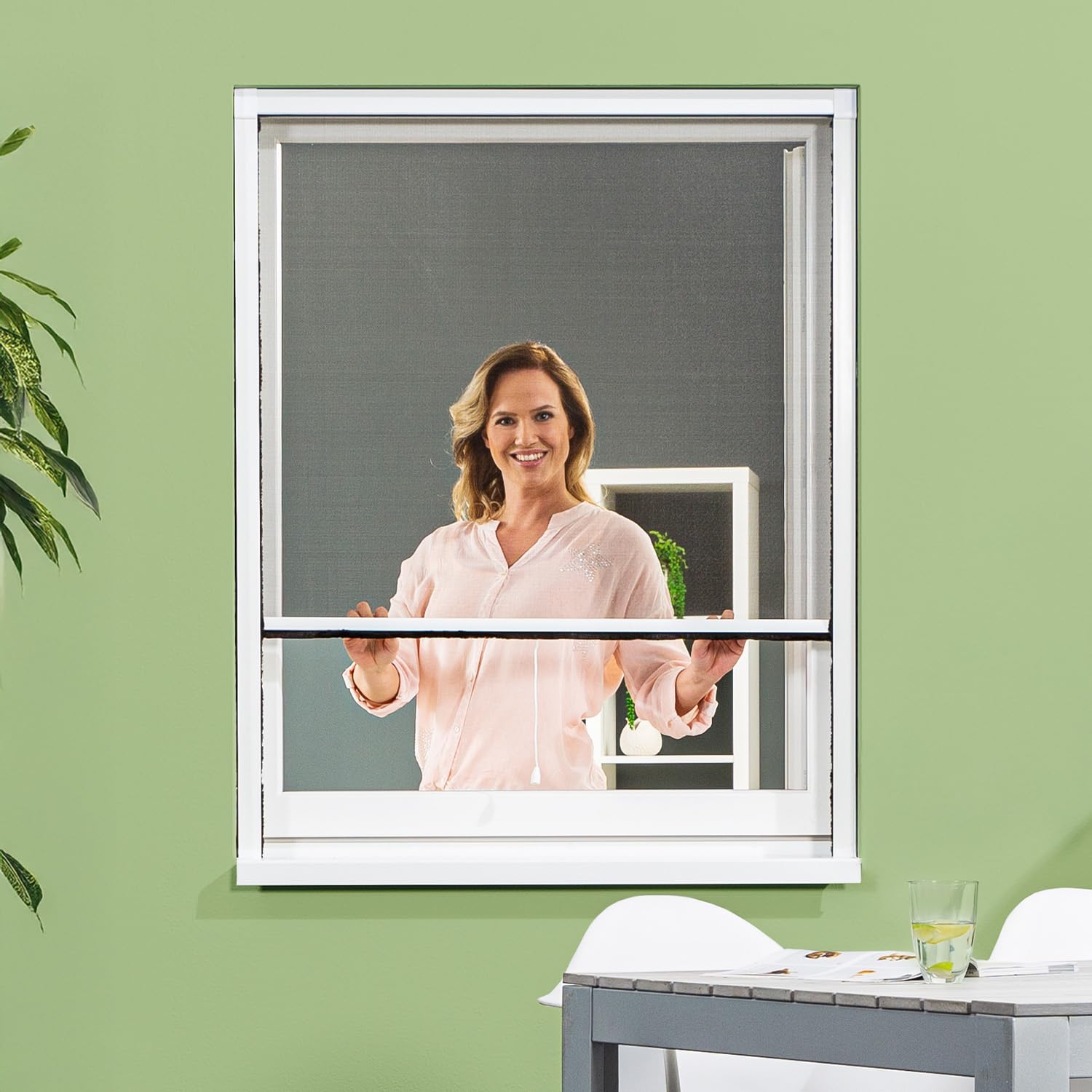 empasa moustiquaire fenêtre enroulable SMART, blanc, marron ou anthracite | Protection contre les insectes volet roulant Store, à monter soi-même, Couleur : blanc, Taille:70 x 130 cm