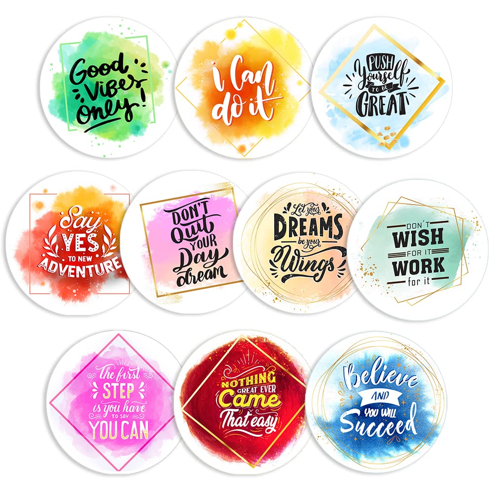 Pack of 40 Motivational Encouraging Stickers (30mm) Waterproof Labels Packwith® #P3692