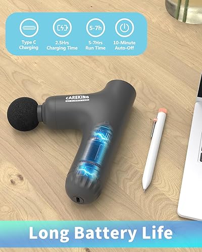 Miniatura 7 de Pistola de masaje desmontable 3 en 1 para tejido profundo, mango de extensión ergonómico para aliviar el dolor, masajeador muscular de percusión