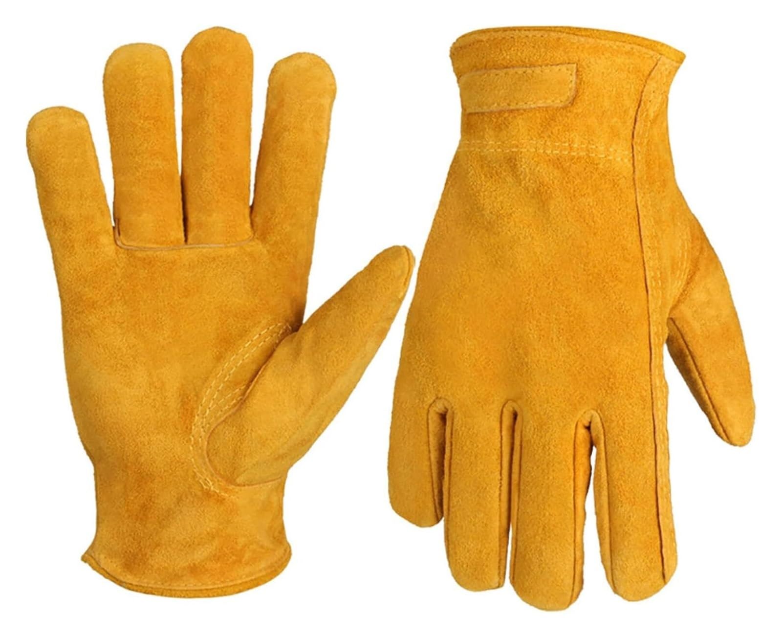 Guantes de jardinería, guantes de soldadura cortos, paquete múltiple, guantes aislantes de gamuza de cuero, guantes de trabajo antideslizantes for manipulación de construcción y corte, 2 pares(XL)