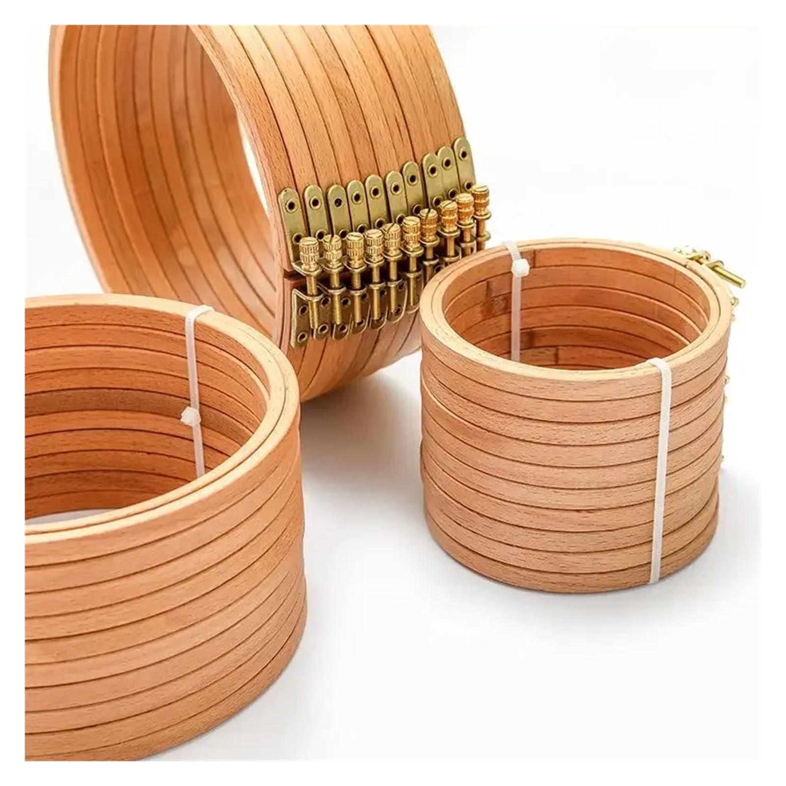 MRKU Soporte para aro de Bordado DIY, Kit de Punto de Cruz, Mini Soporte de Madera para Anillos Circulares de Bordado en casa.