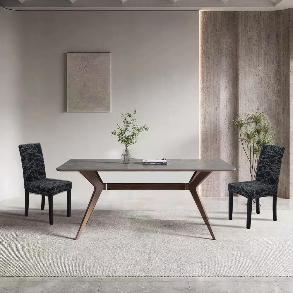 SaintderG® Coprisedie con Schienale 6 Pezzi, Lavabile Estraibile, Molto Facile da Pulire e Resistente, coprisedile, Moderna Sala da Pranzo, Hotel, Arredamento Ristorante(A, 6 pezzi)
