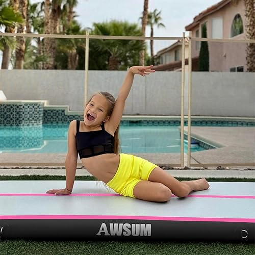 Miniatura 5 de AWSUM - Colchoneta inflable para gimnasia y acrobacias, 8 ó 4 pulgadas de grosor, incluye bomba eléctrica, para hogar, gimnasio o exterior, 10, 13,