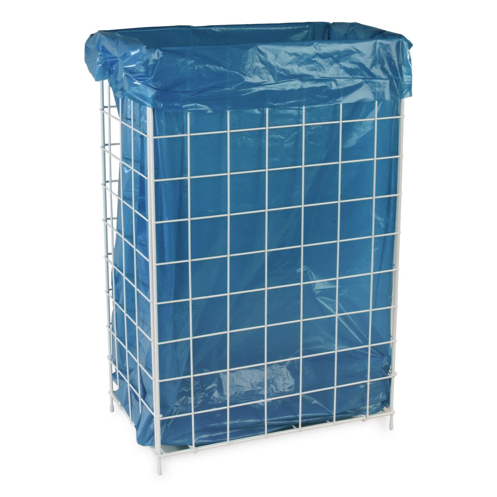 Bidone pieghevole rivestito in metallo SEMYTOP ST-88450, bianco, 120 litri di capacità