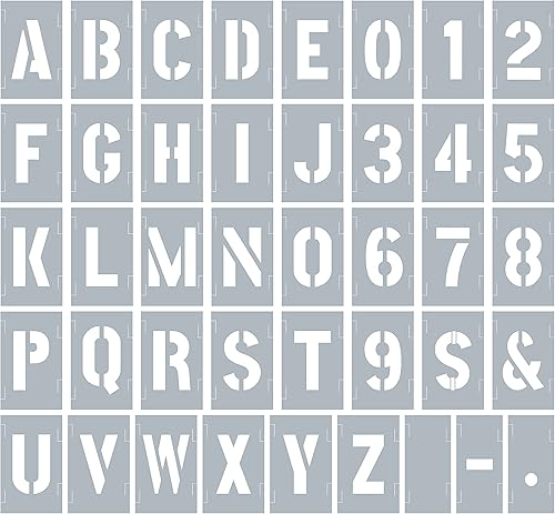 Kit de plantillas de números de letras de 138 piezas, plantillas de pintura de alfabeto de plástico reutilizables de 2 pulgadas, plantillas de
